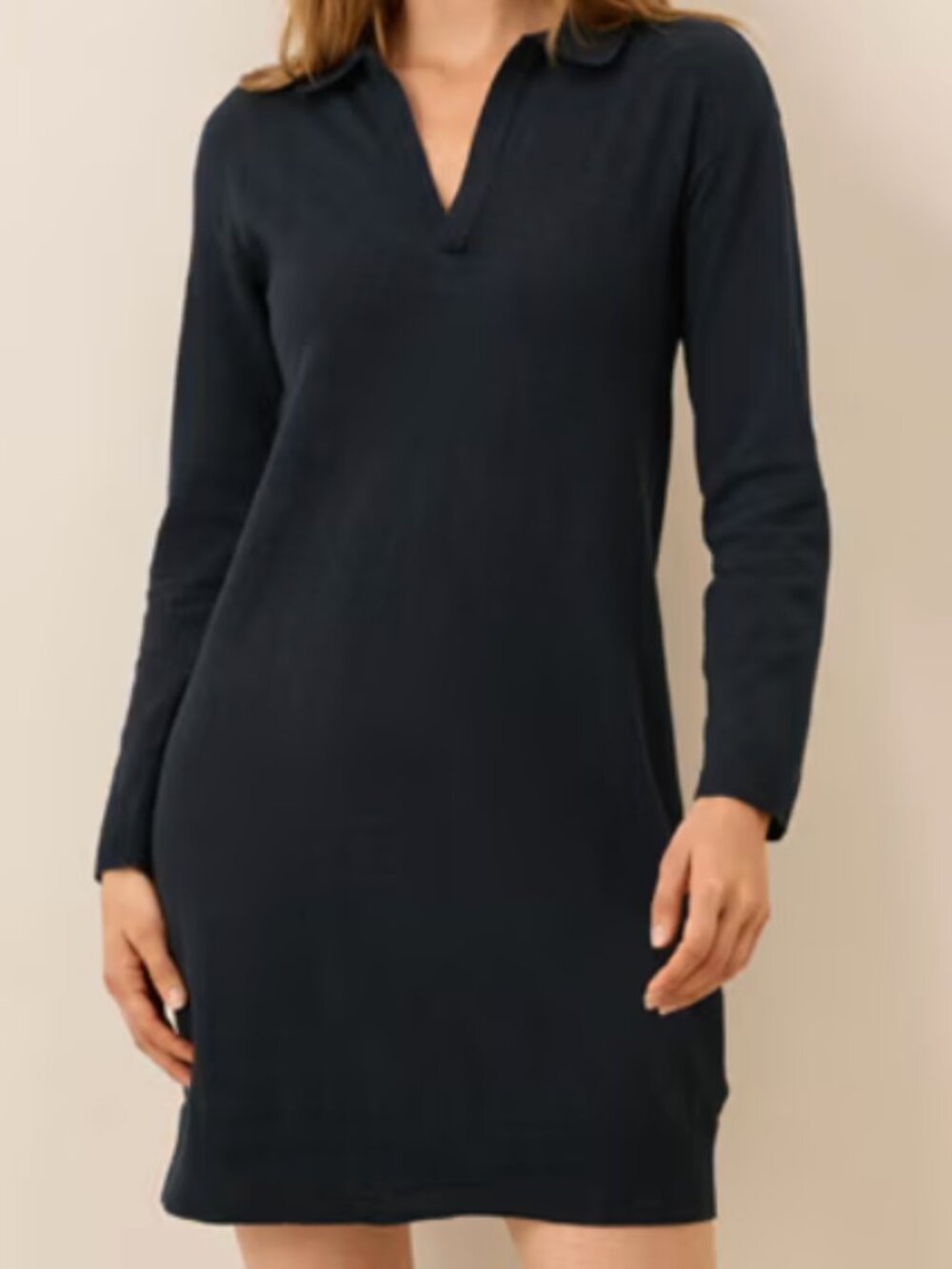 100% Organic Cotton PactWomen's Classic Fine Knit Collared Sweater Dress Size XS